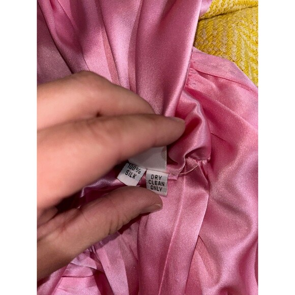 Kushcush Anthropologie Women’s Vintage Silk Tweed Yellow Coat Size L Preppy Y2K - Picture 11 of 11